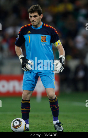 IKER CASILLAS GERMANY V SPAIN DURBAN STADIUM DURBAN SOUTH AFRICA 07 July 2010 Stock Photo