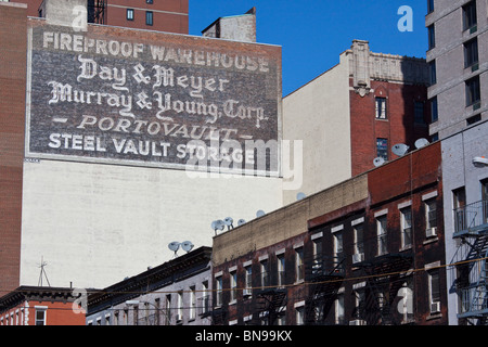 Faded billboard in the Upper East Side of Manhattan, New York Stock Photo