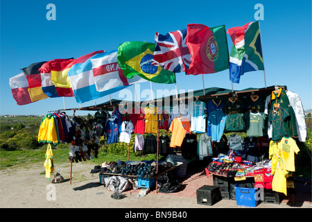 Kiosk with Wold Cup 2010 Utensils in Langebaan Western Cape South Africa Stock Photo