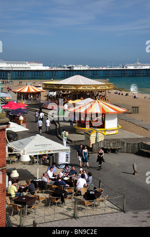 Beach and pier view, Brighton, East Sussex, England, United Kingdom Stock Photo