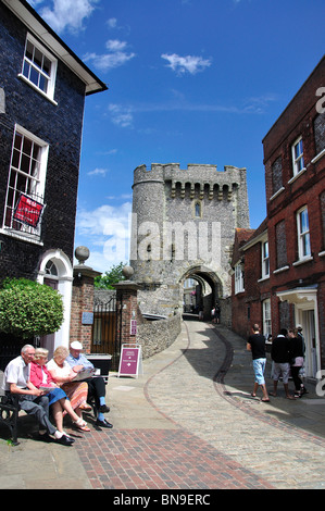 The Norman Gatehouse & Barbican, Lewes Castle & Gardens, Lewes High Street, Lewes, East Sussex, England, United Kingdom Stock Photo