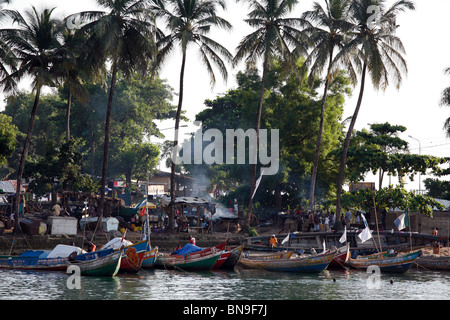 fishing boats at Aberdeen, Freetown, Sierra Leone, West Africa Stock Photo