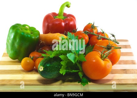 Mixed vegetable on chop board Stock Photo