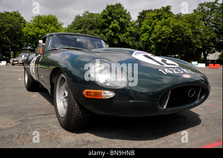 Classic car Jaguar E type on display at Bressuire Deux-sevres France Stock Photo