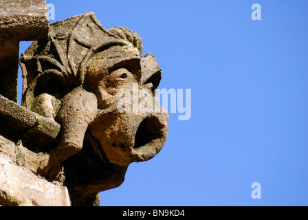 Gargoyle on Medieval House in the Cotswolds Stock Photo