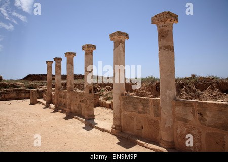 Remains of the House of Theseus Kato Pafos Paphos Cyprus EU European Union Europe Stock Photo