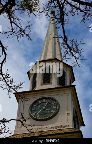 Steeple of Kaahumanu Church in Wailuku on Maui, Hawaii Stock Photo