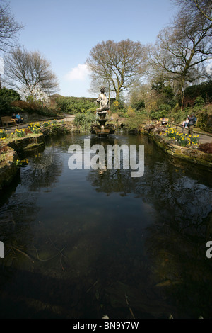 Chester Zoological Gardens. Spring view of the Sunken Garden which is considered as one of Chester Zoo’s hidden treasures. Stock Photo