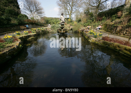 Chester Zoological Gardens. Spring view of the Sunken Garden which is considered as one of Chester Zoo’s hidden treasures. Stock Photo