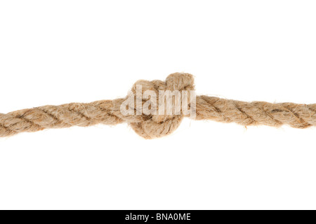 Rope with the knot isolated on white Stock Photo