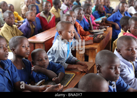 children in classroom, africa, rwanda Stock Photo