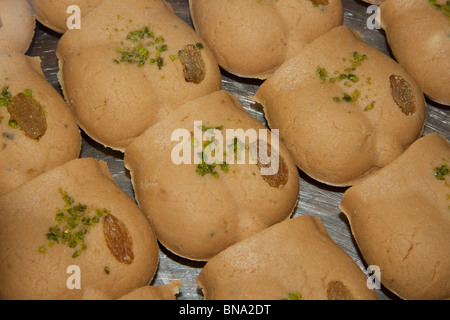 Bengali sweets at a sweet shop in Kolkata (Calcutta), West Bengal, India. Stock Photo