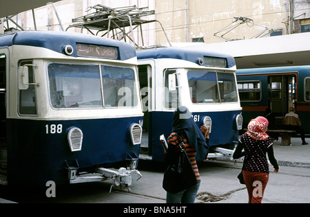 Ramleh tram terminal in Alexandria. Stock Photo