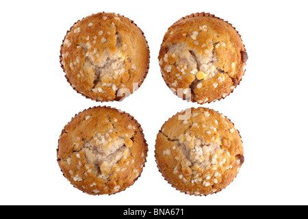 Four white chocolate muffins Stock Photo