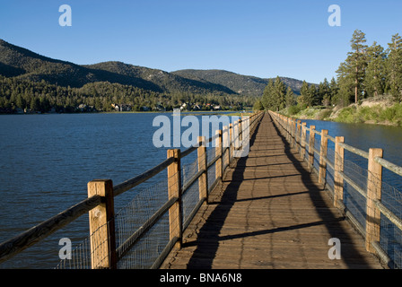 The boardwalk at Stanfield Marsh Waterfowl Preserve, Big Bear Lake, California, USA Stock Photo