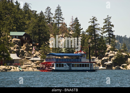'Miss Liberty', a paddle wheel tour boat at Big Bear Lake, California, USA Stock Photo