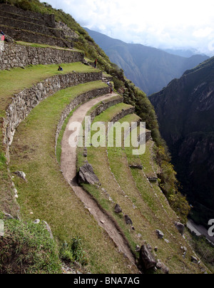 Terraces Machu Picchu, Peru, South America. Stock Photo