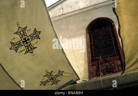 Inside the Hanging Church (Saint Virgin Mary's Coptic Orthodox Church) of Coptic Cairo in Egypt. Stock Photo