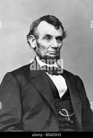 Portrait photo of Abraham Lincoln (1809 - 1865) - the 16th US President (1861 - 1865) and the first to be assassinated. Stock Photo