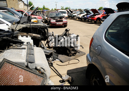 Car breakers yard, UK Stock Photo