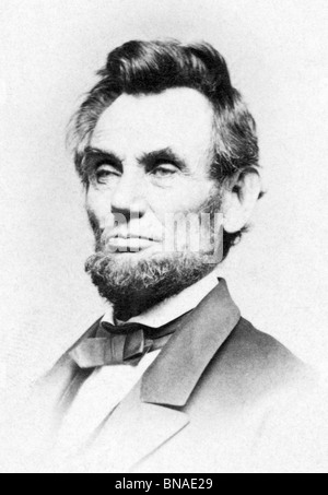 Portrait photo of Abraham Lincoln (1809 - 1865) - the 16th US President (1861 - 1865) and the first to be assassinated. Stock Photo