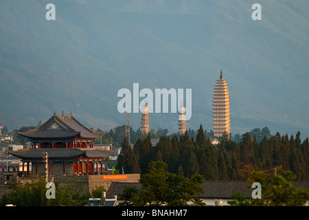 The Three Pagodas in Dali, Yunnan Province, China Stock Photo