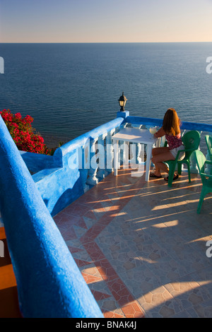 Restaurant over looking the Sea of Cortez, Rocky Point, Mexico. Stock Photo