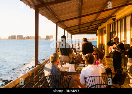A restaurant over looking the Sea of Cortez, Rocky Point, Mexico. Stock Photo