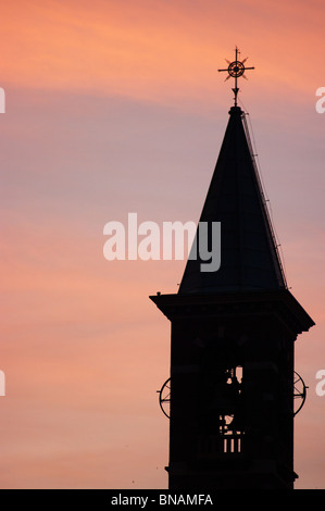 Legnano SS Martiri bell tower at sunset Stock Photo