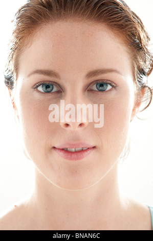portrait of young woman with red hair Stock Photo