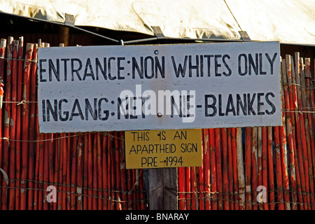Old  Apartheid sign on display at Evita se perron, Darling, Western Cape, South Africa. Stock Photo