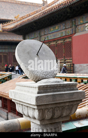 China, Beijing, The Imperial Palace in the Forbidden City Marble sundial Stock Photo