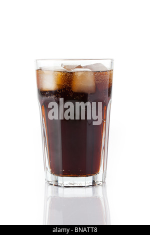 Glass of cola drink isolated on white background, top view Stock Photo ...
