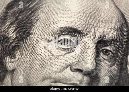 us hundred dollar bill close up shot Stock Photo