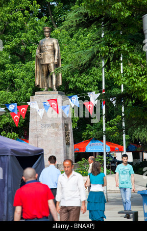 Statue of Mustafa Kemal Ataturk in Ataturk Alani in Trabzon, Turkey Stock Photo