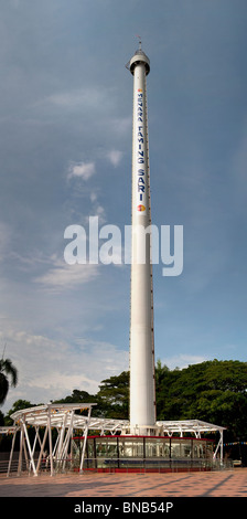 Full size Menara Taming Sari tower in Melaka offering 360 degree views over the town of Melaka Stock Photo