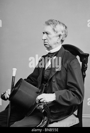 Portrait c1860s of William H Seward (1801 - 1872) - US Secretary of State under Presidents Abraham Lincoln + Andrew Johnson. Stock Photo