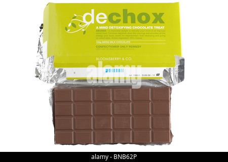 Block of Dechox swiss milk chocolate Stock Photo