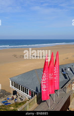 one of ' Jamie Olivers '  ' fifteen ' restaurants at watergate bay near newquay in cornwall, uk Stock Photo