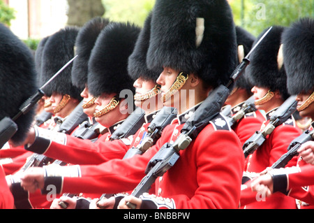 Trooping the Colour 12th June 2010 Guardsmen marching on the Mall London England UK Stock Photo