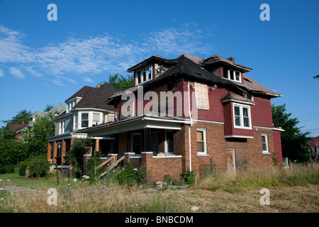 Abandoned dwellings Detroit Michigan USA Stock Photo