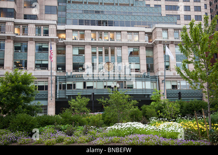 Boston, Massachusetts - Boston Fire Department's Engine 10 station in a downtown office building. Stock Photo