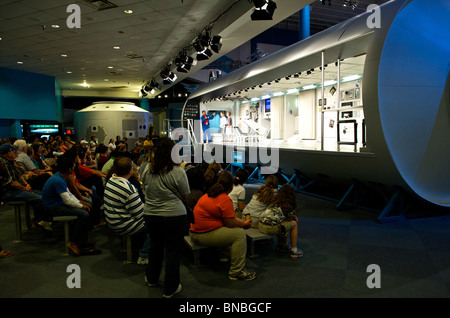 Demonstration on living inside the space station, Space centre, Houston Texas, U.S.A Stock Photo