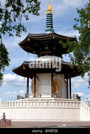 London Peace Pagoda in Battersea Park Stock Photo