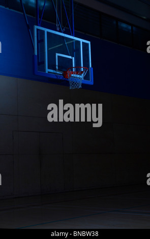 Empty basketball court goal Stock Photo