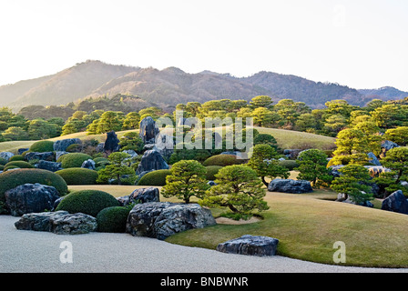 Japanese Garden at Adachi Museum in Shimane Prefecture Japan Traditional Japanese Landscape Stock Photo