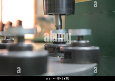 Semi Automated Fixture used to rivet Movement Assembly of Speedometer Stock Photo