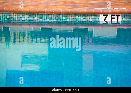 7 seven feet in a swimming pool depth Stock Photo