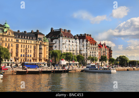 Ornate older buildings on the waterfront in Stockholm Sweden Stock Photo