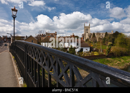 Tickford Bridge over the River Ouzel (or River Lovat), Newport Pagnell, Buckinghamshire, England Stock Photo